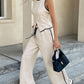 🔥Hot Sale 50% Off🔥Women's Contrast Binding Sleeveless Tank & Drawstring Waist Pants Two-piece Set