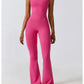 ✨New Style Lowest Price💥Women's Solid Backless  Halter Neck Sports Tummy Control Jumpsuit