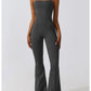 ✨New Style Lowest Price💥Women's Solid Backless  Halter Neck Sports Tummy Control Jumpsuit