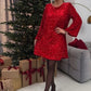 💖LAST DAY SALE 50% OFF✨Long Sleeve Loose Sequined Tie-back Dress