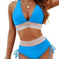 🔥LAST DAY SPECIAL PRICE: ￡11.99!!💥-👙2026 High Waisted Tummy Control Color Block Bikini Sets