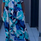 🌺Summer Discount 50% OFF!!🔥Printed V Neck Loose Midi Dress💃