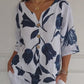 🎉HOT SALE 49% OFF💐Women's Printed Linen V-Neck Loose Top
