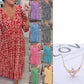 🔥LAST DAY SALE 50% OFF💖Bohemian casual print V-neck waist wrap long dress🌸