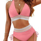 🔥LAST DAY SPECIAL PRICE: ￡11.99!!💥-👙2026 High Waisted Tummy Control Color Block Bikini Sets