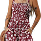 🏝️LAST DAY SALE 50% OFF💃Women's Summer Square Neck Sleeveless Loose Casual Short Smocked Romper