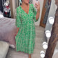 🔥LAST DAY SALE 50% OFF💖Bohemian casual print V-neck waist wrap long dress🌸