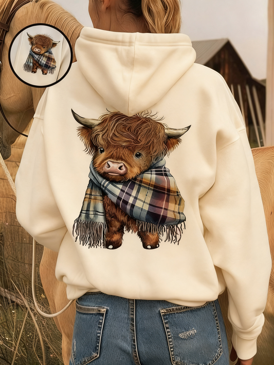 🎄🎅2026 CHRISTMAS SALE 70% OFF!!🎁Cute Highland Cow Cozy Hooded Sweatshirt🦬