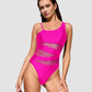 💕🏖️2025 New Type 49% OFF🔥 Sexy One Piece Swimsuit One Shoulder Swimsuit Slim Mesh Swimsuit