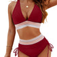 🔥LAST DAY SPECIAL PRICE: ￡11.99!!💥-👙2026 High Waisted Tummy Control Color Block Bikini Sets