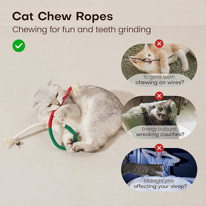 🔥LAST DAY 49% OFF😻Catnip Chew Rope Toy – Natural, Safe Tooth Cleaner for Indoor Cats🐱