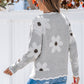 💃LAST DAY 50% OFF✨🍂Women's Floral Pattern Scallop Trim Sweater