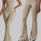 ✨New Style Lowest Price💥Women's Solid Backless  Halter Neck Sports Tummy Control Jumpsuit