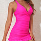 ✨2025 New Type 49% OFF👙Deep V Cross-Back Ruched One-Piece Swimsuit🩱