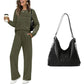 💓LAST DAY 60% OFF💓Women's Crew Neck Top & Drawstring Pants Set