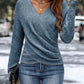 🔥Christmas Sale 50% OFF🔥Women's Elegant Casual V-Neck Knit Top
