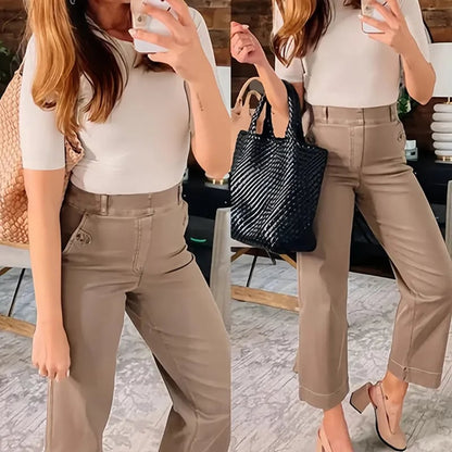 👖2025 HOT SALE 70% OFF💷Stretch Twill Cropped Wide Leg Pants