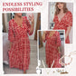 🔥LAST DAY SALE 50% OFF💖Bohemian casual print V-neck waist wrap long dress🌸