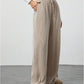 🌸Women's Wide Leg Ribbed Knit Pants Drawstring Waist Low Rise Casual Long Trousers