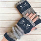 🎉Christmas Sale - 50% OFF🔥Women's Knitted Fingerless Gloves with Cute Cat Pattern