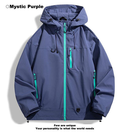 🍁2025 Autumn Hot Sale: 60% off🧥New Outdoor Hooded Couples' Mountain Climbing Jacket🍂Spring & Autumn Windproof Waterproof Breathable Stylish Plain Jacket