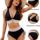 🔥LAST DAY SPECIAL PRICE: ￡11.99!!💥-👙2026 High Waisted Tummy Control Color Block Bikini Sets