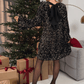 💖LAST DAY SALE 50% OFF✨Long Sleeve Loose Sequined Tie-back Dress