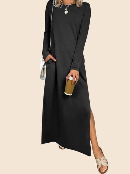 🆕 2026 New Trend 50% OFF💃50K+ SOLD!!!🌸Women's Loose Split Long Sleeve T-Shirt Dress | Effortless Daily Chic ✨