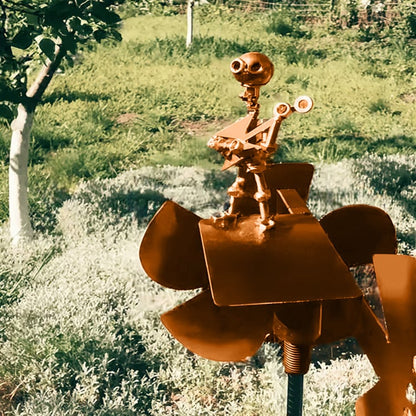 🔥Hot Sale🥁Handmade Metal Rock Band Windmill🎁(Includes a 70cm bracket)