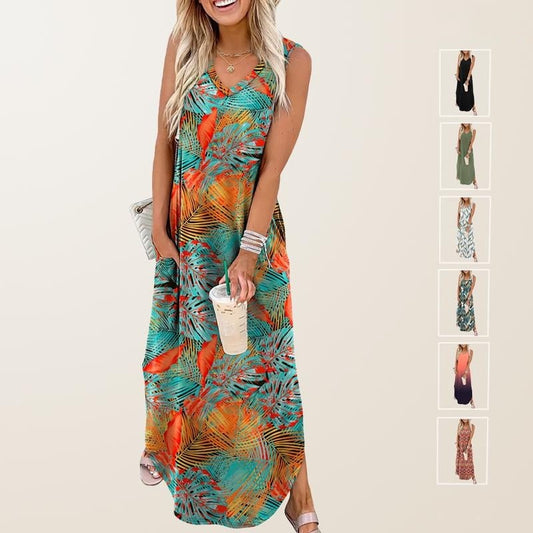 🎉Holiday Sale-50% Off🌷Summer Dresses Maxi Dress Vacation Beach Sundresses with Pockets