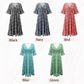 🔥LAST DAY SALE 50% OFF💖Bohemian casual print V-neck waist wrap long dress🌸