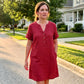 🏖️50% OFF!Only ￡13.99!!🔥Limited Time👗Women's V-Neck Tunic Dress – Relaxed Fit, Pockets & Breathable🍃