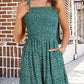 🏝️LAST DAY SALE 50% OFF💃Women's Summer Square Neck Sleeveless Loose Casual Short Smocked Romper