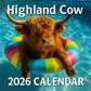 🔥Buy 2 Get 1 Free🐮Highland Cow Calendar 2026 – Rustic Farmhouse Wall Art & Monthly Planner📅