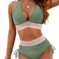 🔥LAST DAY SPECIAL PRICE: ￡11.99!!💥-👙2026 High Waisted Tummy Control Color Block Bikini Sets