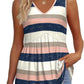 🌞HOT SALE 49% OFF👚Women's Print Flowy Sleeveless V Neck Peplum Tank Tops