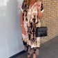 🌺Summer Discount 50% OFF!!🔥Printed V Neck Loose Midi Dress💃