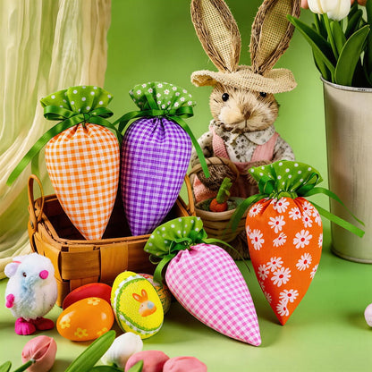 🔥Only ￡8.99!!!🌸60K+ SOLD🐰Easter Carrot Goodie Bags 🥕 Reusable Fabric Drawstring