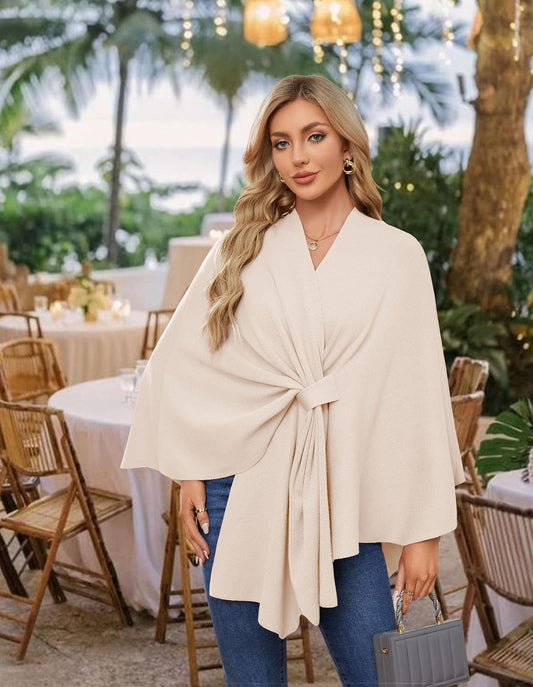 🍂Autumn Hot Sale💕Elegant Solid Color Cape Shawl