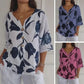 🎉HOT SALE 49% OFF💐Women's Printed Linen V-Neck Loose Top