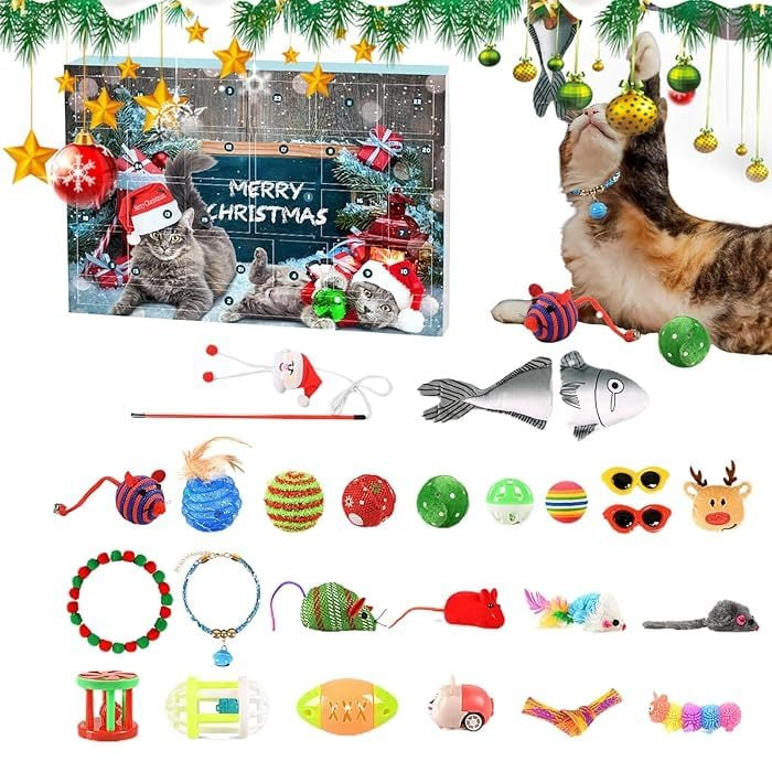 🎄Christmas Sale 49% OFF - 🐱2024 Christmas Countdown Cat Toys Advent Calendar-7