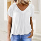 🎁Hot Sale 50% OFF⏳Women's Casual Pleated V-Neck Short-Sleeve Top