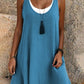 ⏰Last Day Sale 50% Off💃Women's Casual Loose Sleeveless Fake Two Piece Tank Dress📿Free Pendant🎁