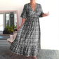 🔥LAST DAY SALE 50% OFF💖Bohemian casual print V-neck waist wrap long dress🌸