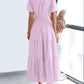 ⏰Hot Sale 50% OFF🎉Women's Lightweight Short Sleeve V Neck Elastic Waist Dress