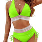 🔥LAST DAY SPECIAL PRICE: ￡11.99!!💥-👙2026 High Waisted Tummy Control Color Block Bikini Sets
