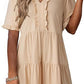 🔥2025 Summer New-🌈Women's Ruffle Trim V-Neck Tiered Dress