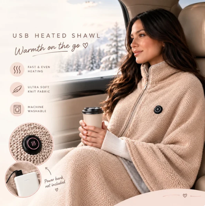 🔥Christmas Sale 50% OFF❄️Portable Soft Zipper Electric Heated Blanket Shawl☀️Warm the entire winter