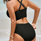 ✨Summer New Style 50% Off👙Textured Knot-Front High-Waisted Bikini Set