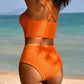 ✨Summer New Style 50% Off👙Textured Knot-Front High-Waisted Bikini Set